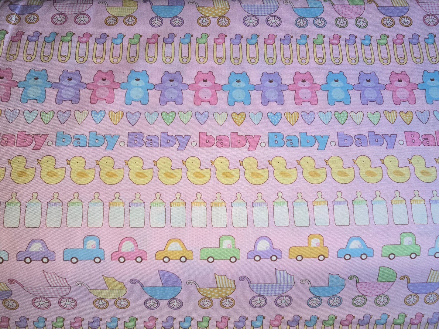 Benartex 100% Quilting Cotton Baby Talk Pink - 112cm Width