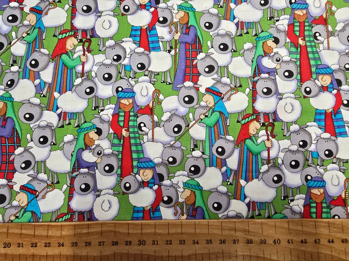 Fabri Quilt Christmas Season's Greetings Shepherds Sheep