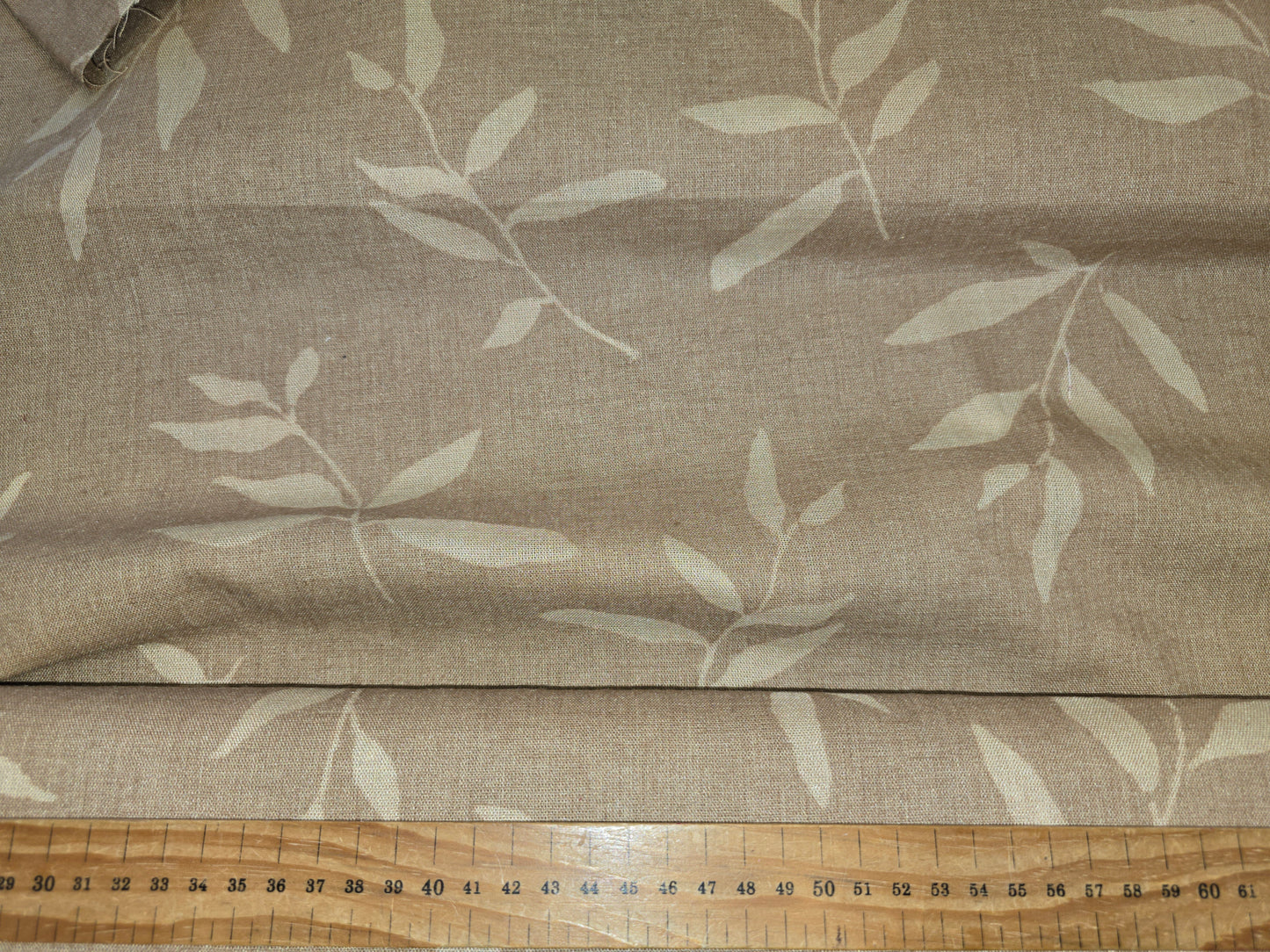 Linen Mix Tan Leaves