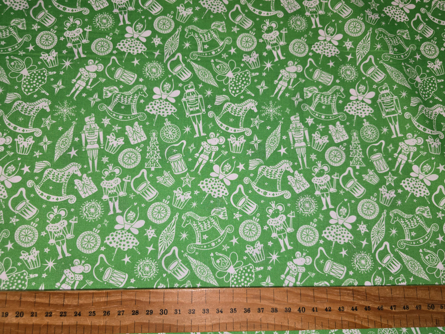 Polycotton Christmas Toys Green