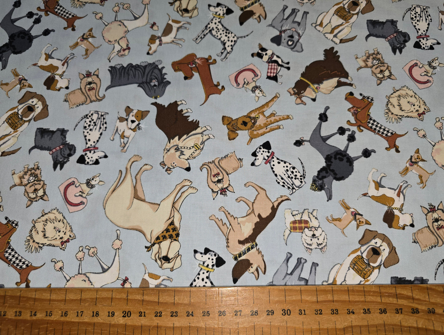 Benartex 100% Quilting Cotton Pampered Pets Brown or Blue 112 cm width