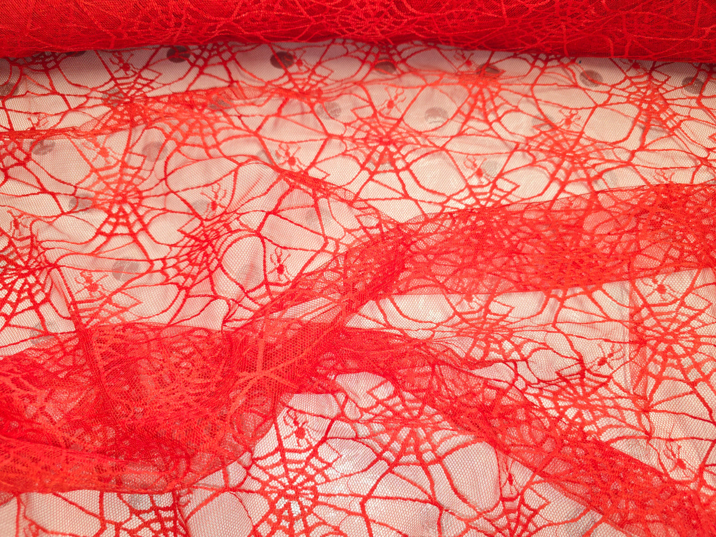 Halloween Spider Net Red Cobweb Gothic 147cm width
