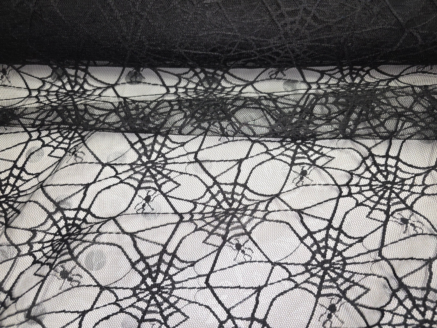 Halloween Spider Net Black Cobweb Gothic 147cm width