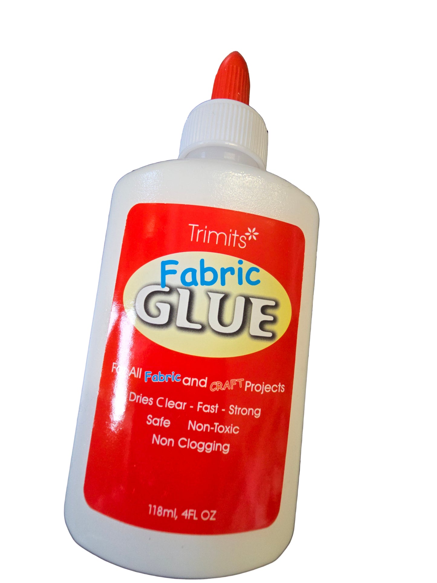Trimits Fabric Glue 118ml - Clear Drying Craft Adhesive - Non-Toxic