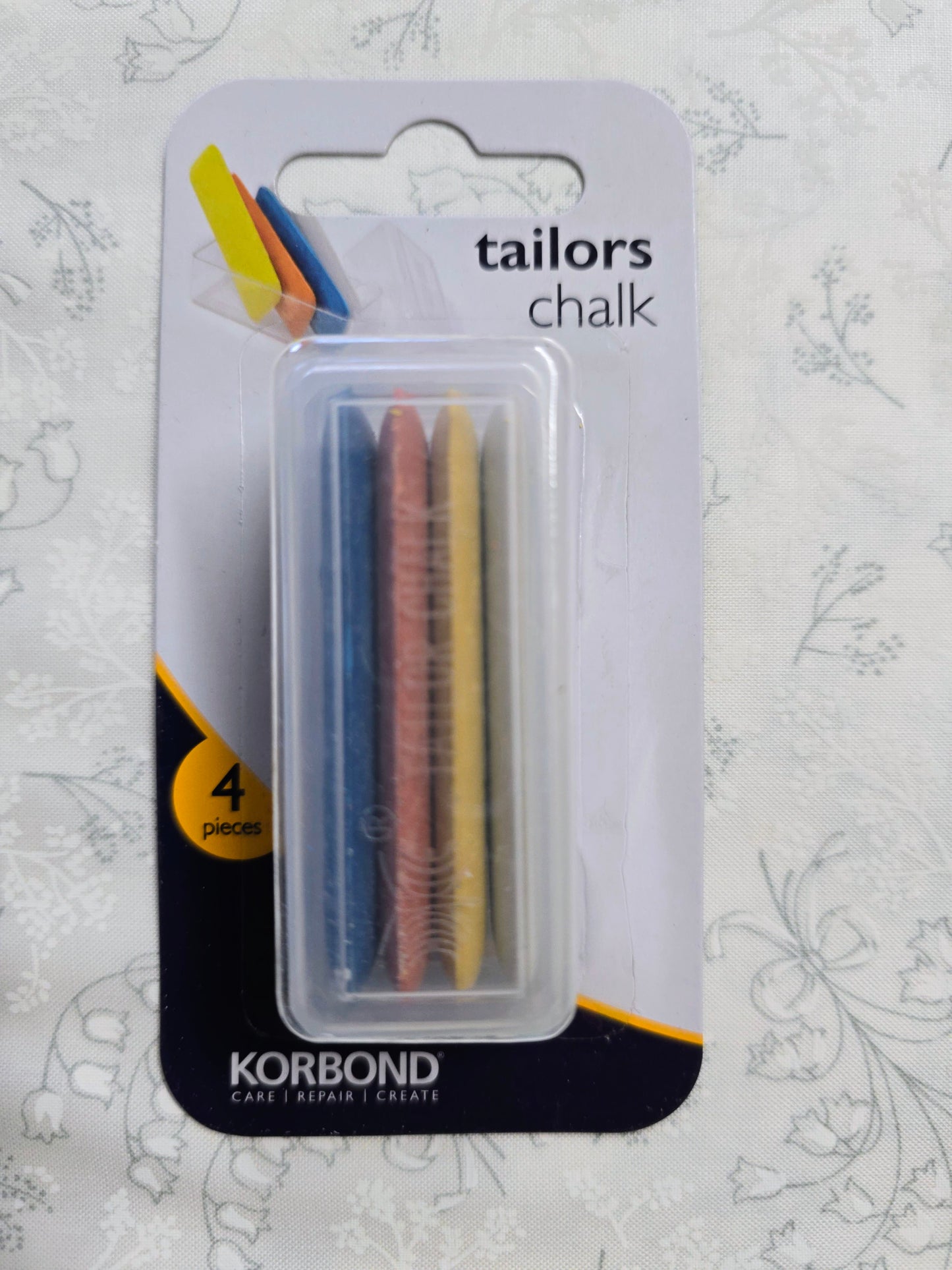 Korbond Tailor's Chalk - 4 Pack in Case for Fabric Marking