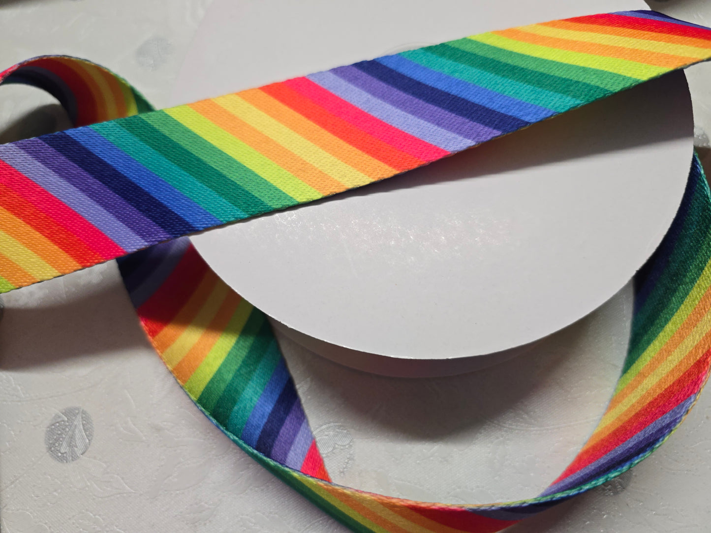 Rainbow Webbing 38mm - Colourful Printed Strap for Bags & Crafts