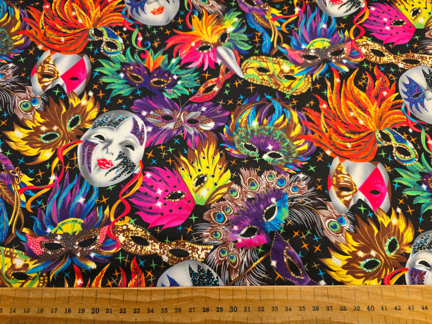 100% Cotton Masks Masquerade Print Fabric - 137cm Wide