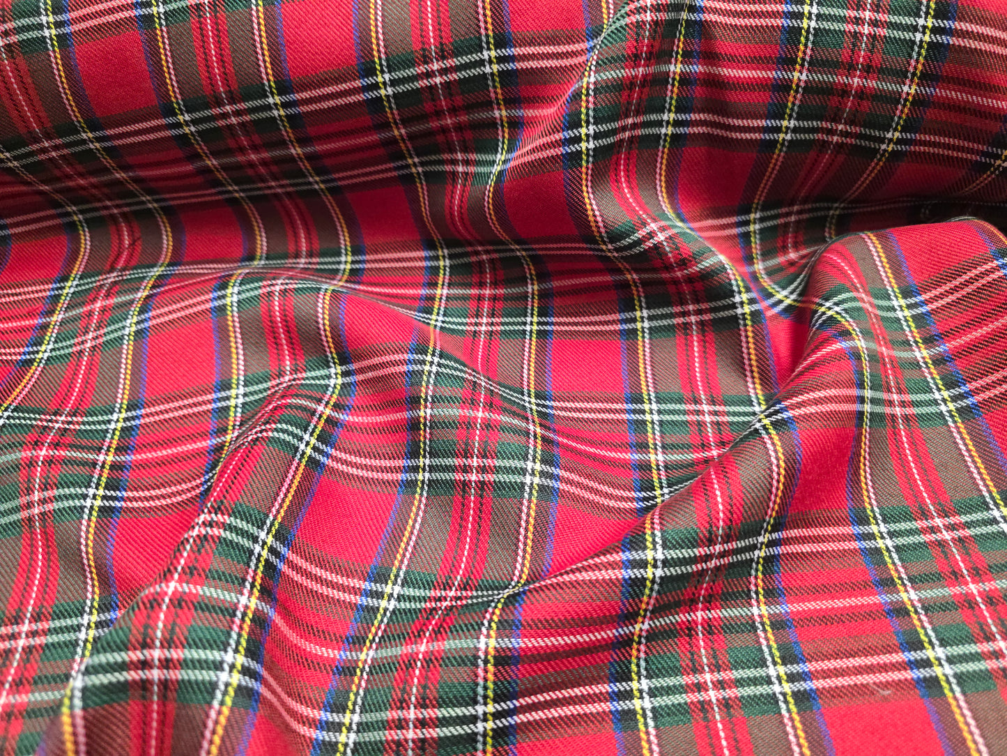 Red Tartan Fabric - 100% Warm Spun Polyester - Extra Wide 150cm