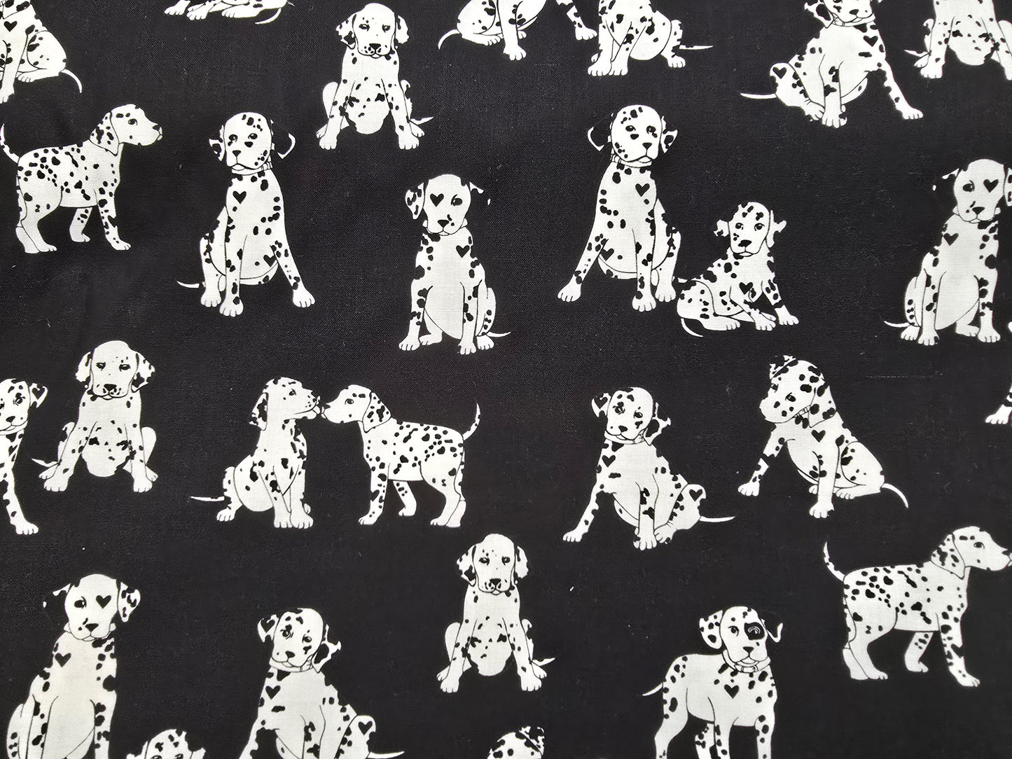 Benartex Puppy Love Dalmatian Fabric | Black & White | 112cm Wide | Per Metre