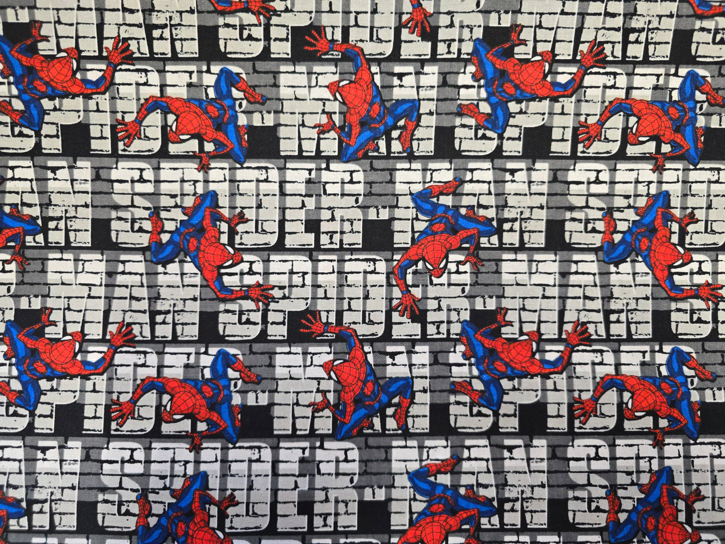 Spiderman Wall Crawler - Marvel - 100% Cotton Fabric - 112cm Width