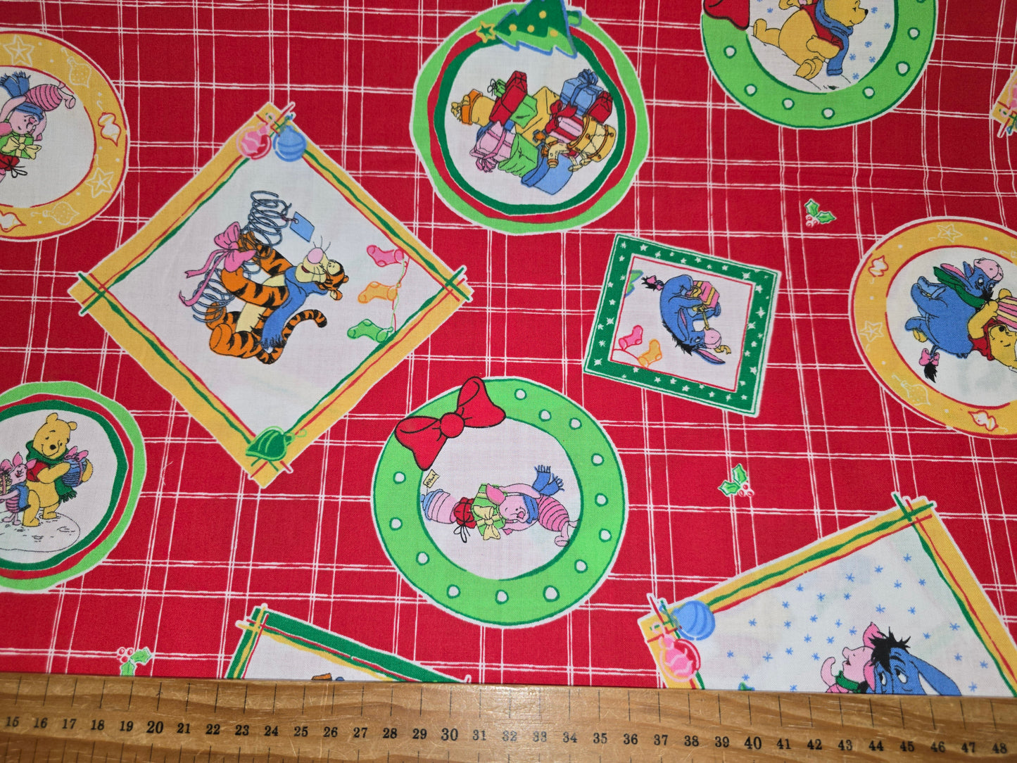 Disney Springs Christmas Winnie the Pooh and friends 100% Cotton Fabric 112cm width