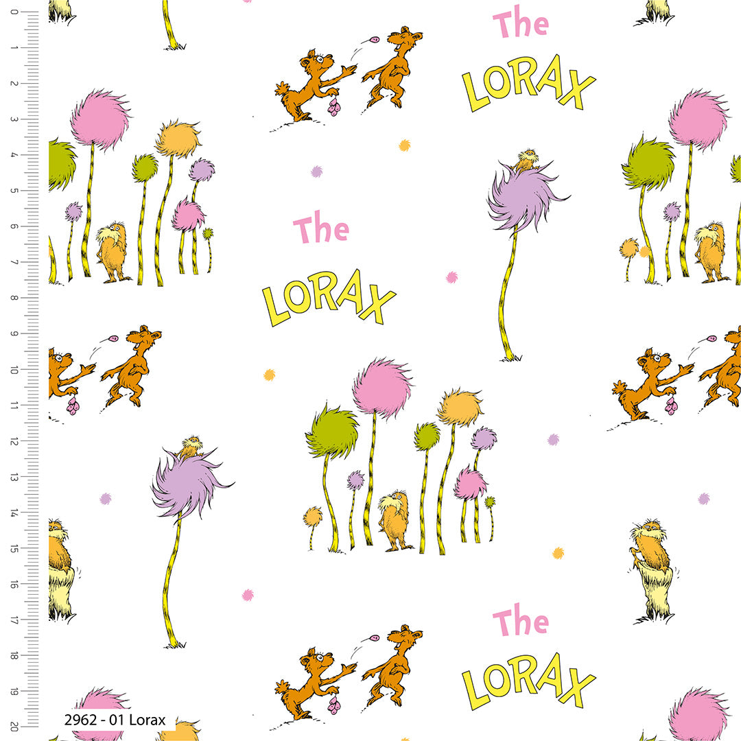 Dr Seuss The Lorax Cotton Fabric 112cm - Licensed Children's Fabric