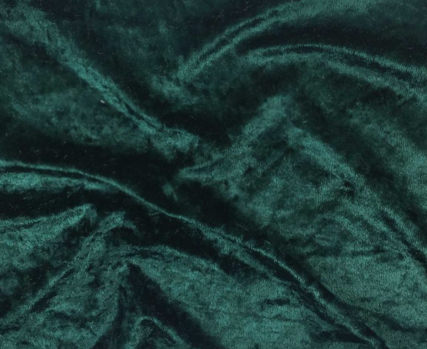 Bottle Green Crushed Velour Velvet 150cm - Luxury Stretch Fabric