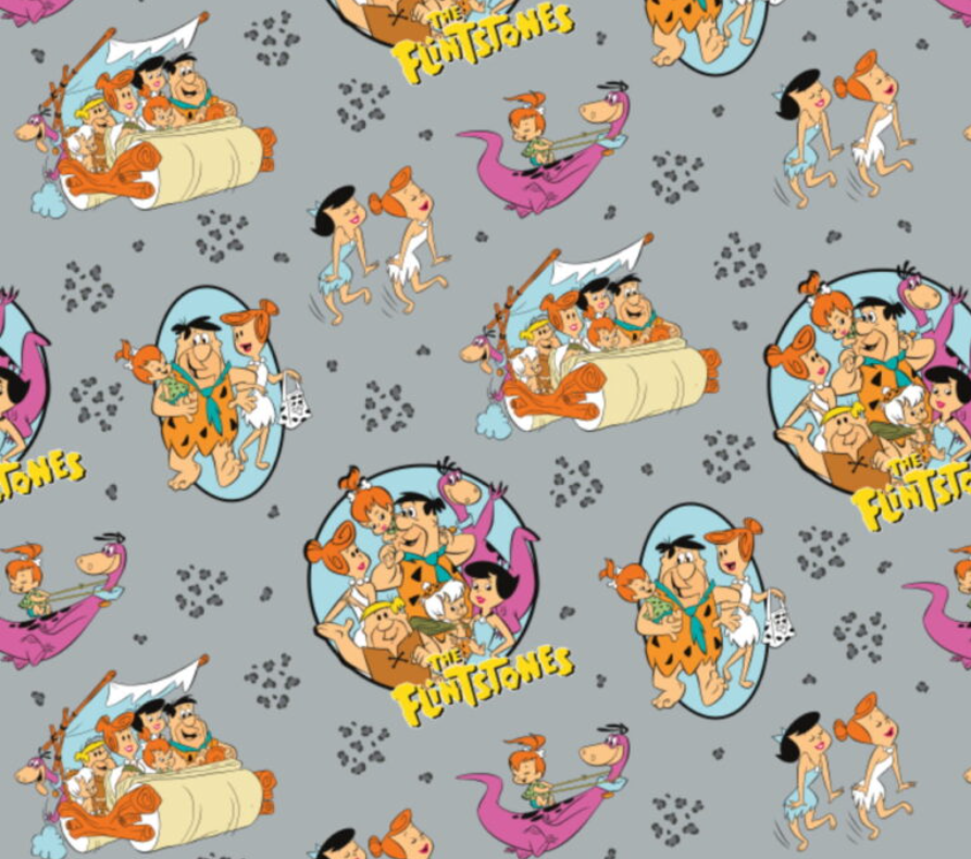 The Flintstones - 100% Cotton Fabric - 112cm width