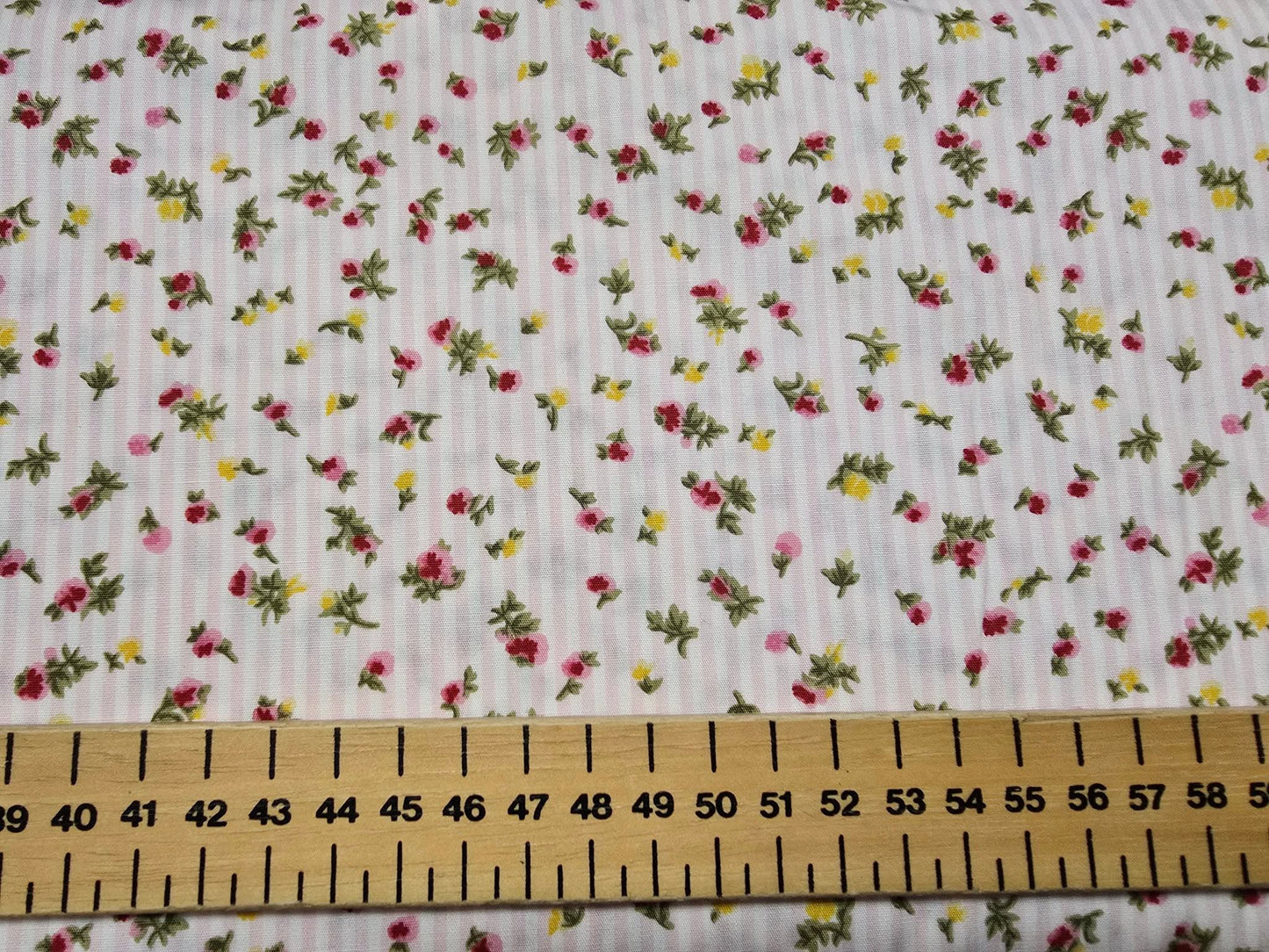 Japanese 100% Cotton Floral Fine Stripe Pink 112cm width