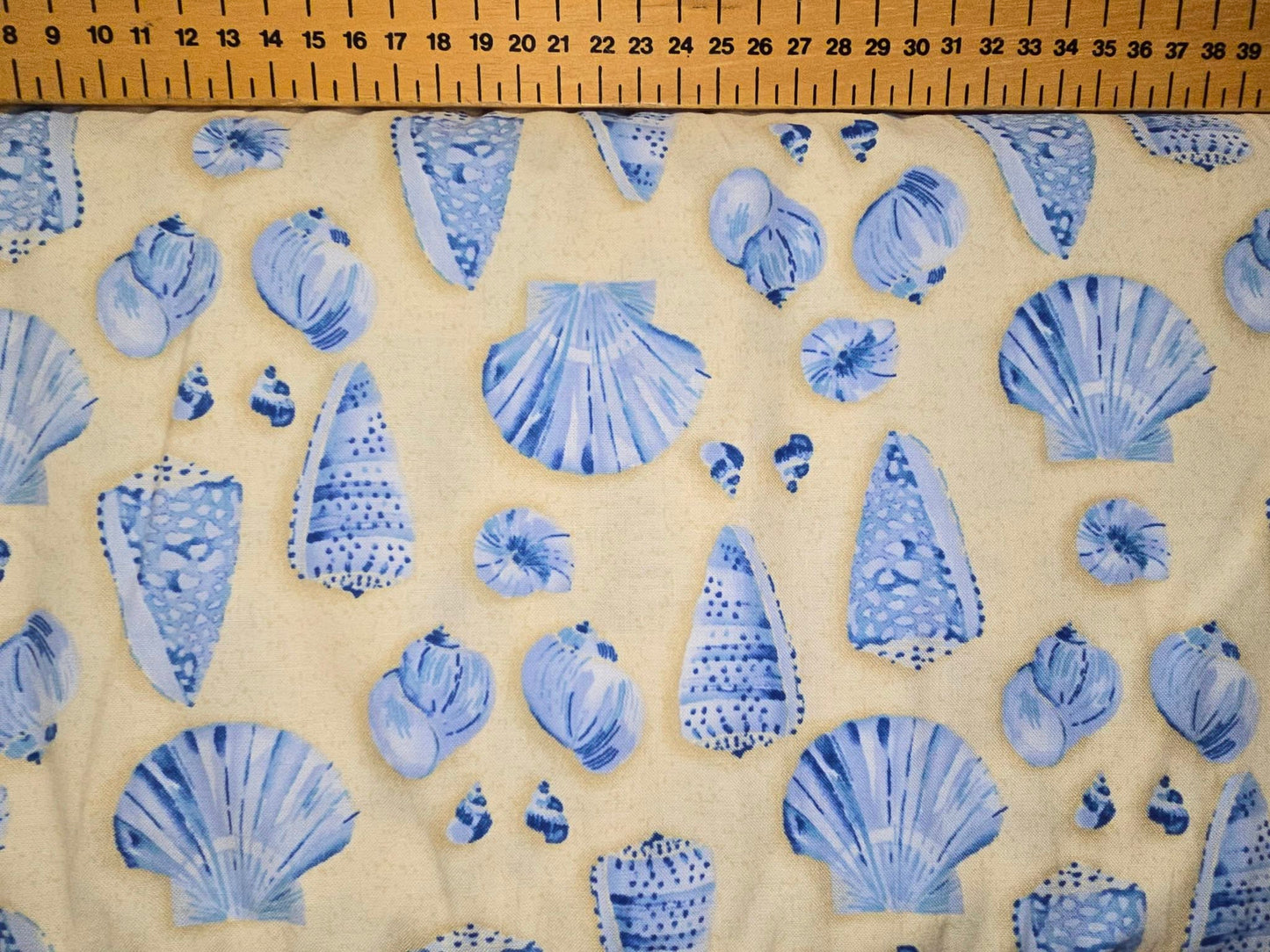 Benartex Shells Lemon - Bright Coastal Cotton Fabric 112cm Beach Theme