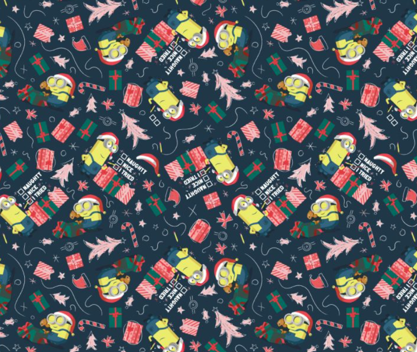 Minions Christmas - Presents - Despicable Me - 100% cotton 112cm width
