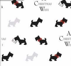 Festive Scottie Dog Christmas Fat Quarter Pack | 5 x 100% Cotton Fat Quarters