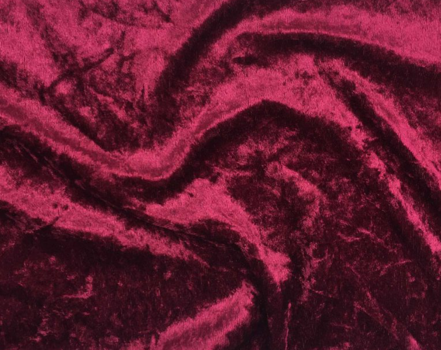 Wine Red Crushed Velour Velvet 150cm - Luxury Autumn Evening Fabric