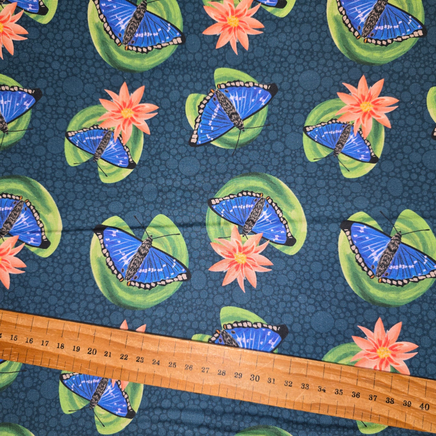 British Waterways Emperor Butterflies 100% Organic Cotton Fabric 112cm