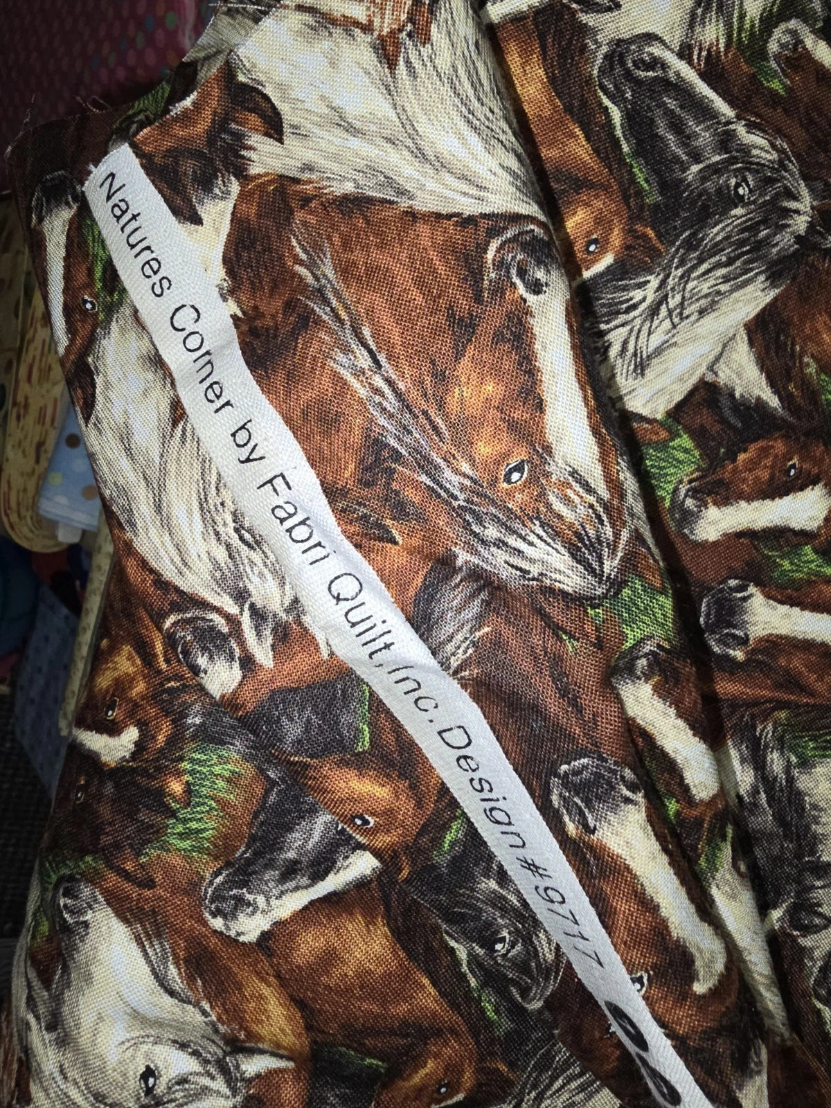 Fabri Quilt Nature's Corner Horses 100% Quilting Cotton 112cm Wide