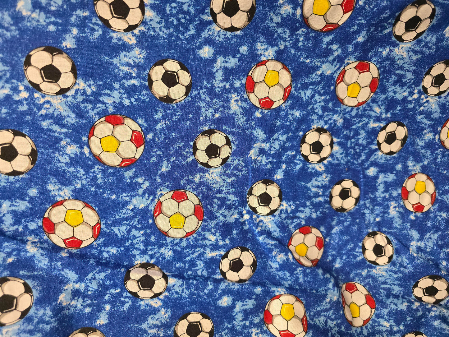 Blue Football Cotton super 140cm width