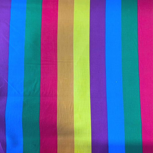 Polycotton Fabric Multi Stripe Pride | 112cm Wide