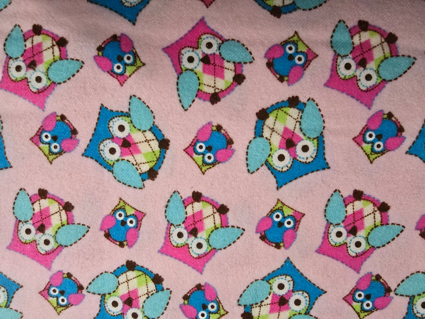 Springs Creative Owls on Pink Brushed Cotton Flannel