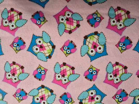 Springs Creative Owls on Pink Brushed Cotton Flannel