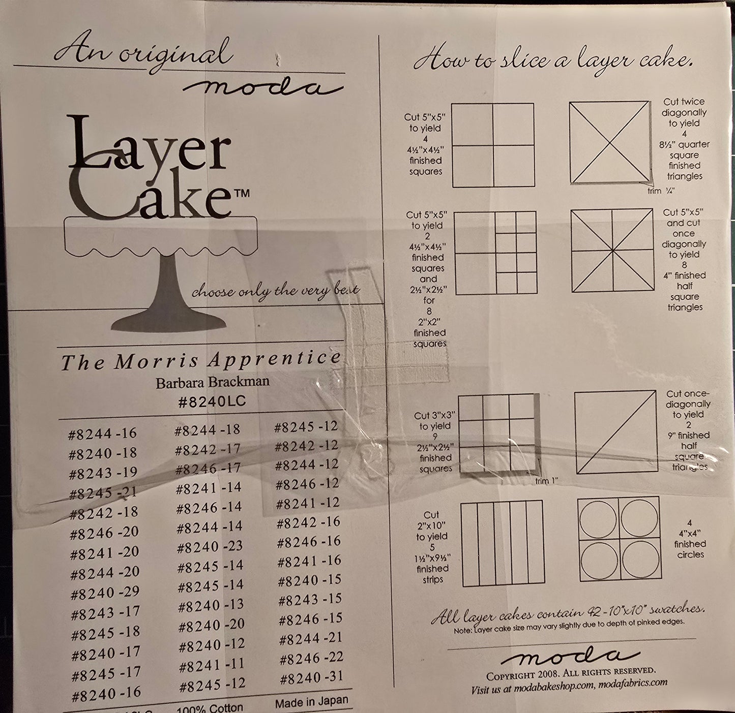 Moda Padstow Range Cabbages & Roses Quilting Layer Cake. RARE! Not in Print!!