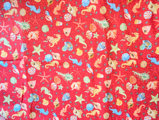 Makower Seashells 100% Cotton Remnant