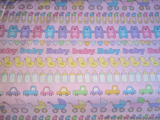 Benartex 100% Quilting Cotton Baby Talk Pink