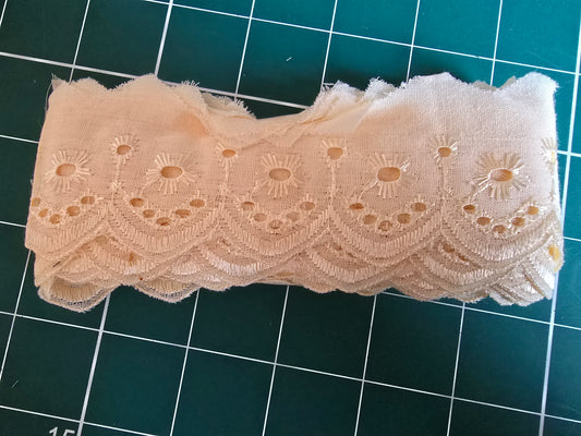 Broderie Anglaise Trim 3m length Cream