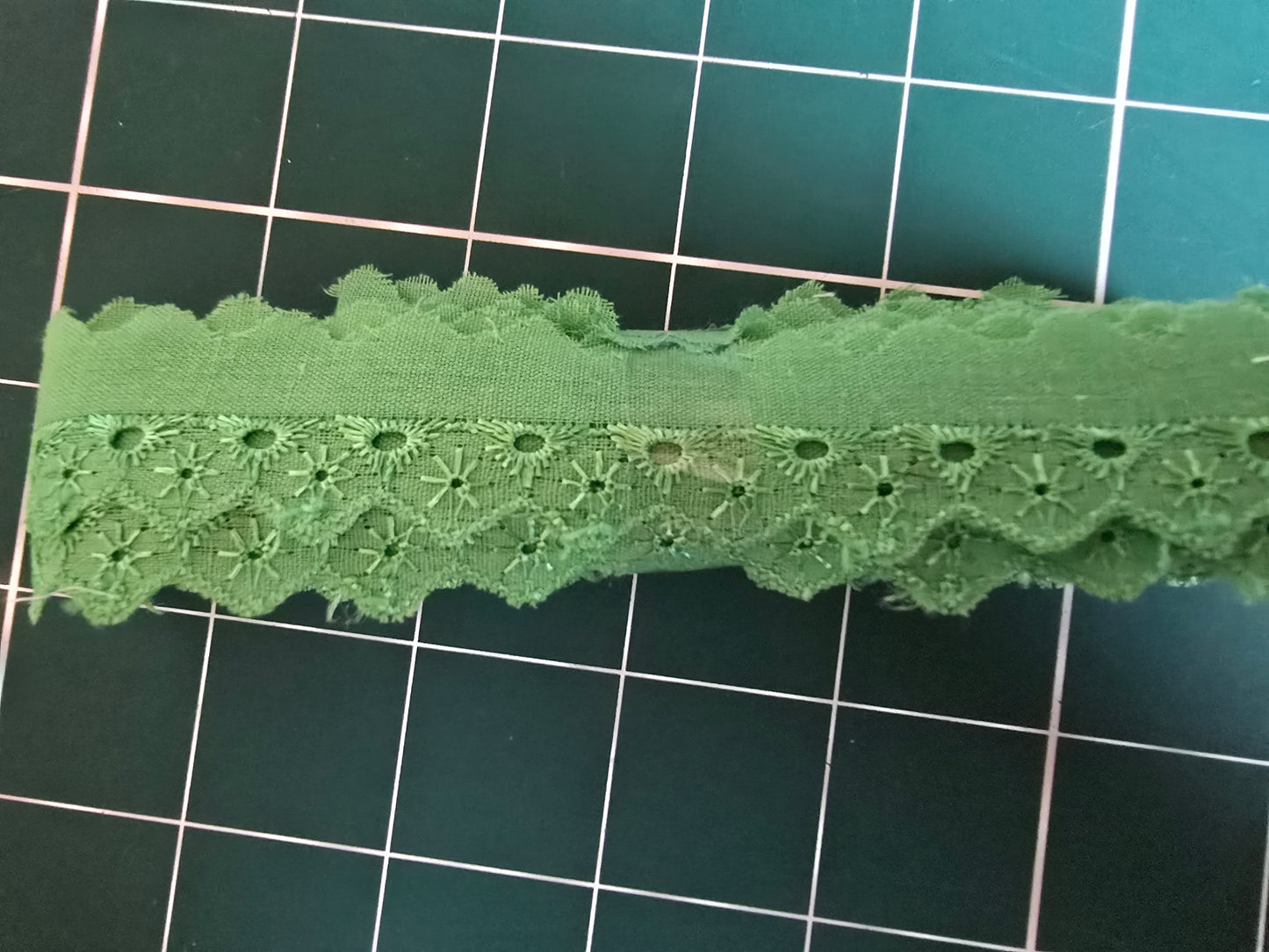 Broderie Anglaise Trim 3m length Green
