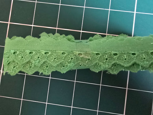 Broderie Anglaise Trim 3m length Green