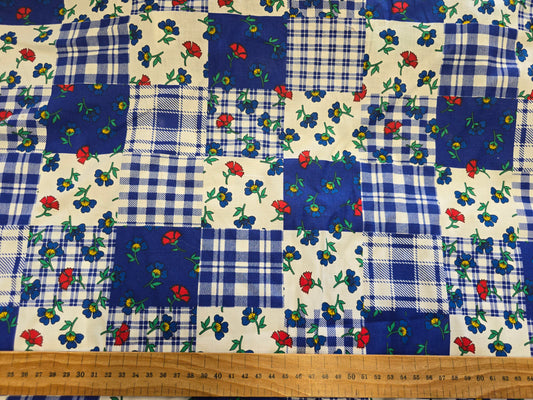 100% Cotton Patchwork in Blue 137cm width