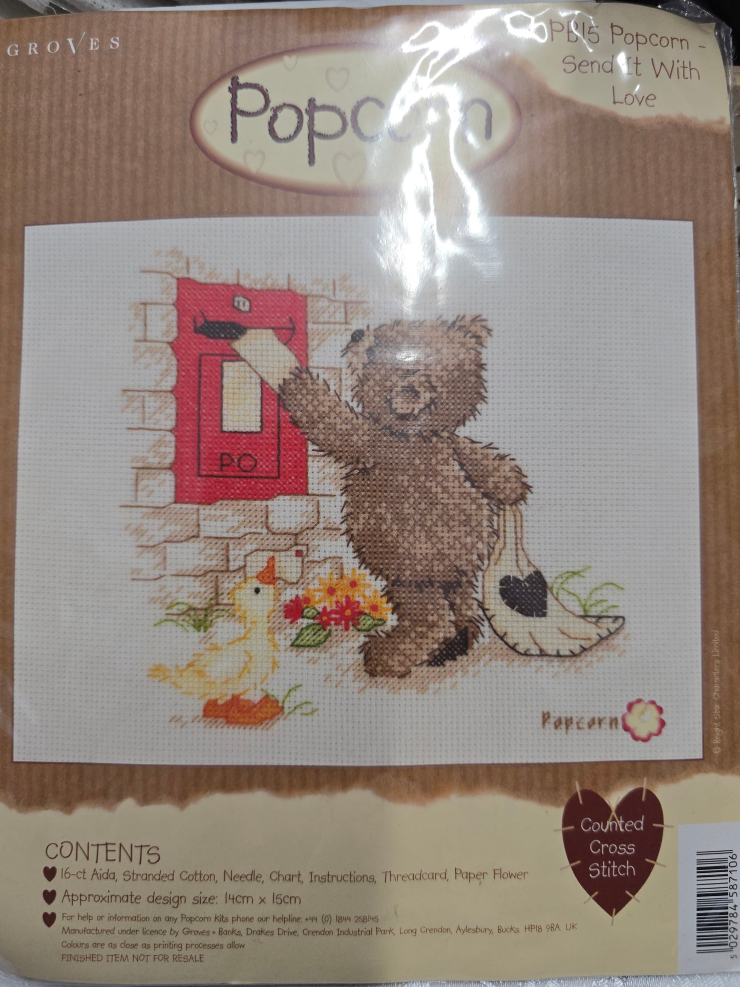 Popcorn Send it with Love Cross Stitch Kit
