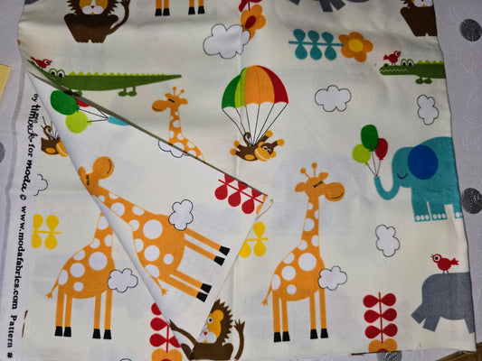 Moda Bungle Jungle 100% Cotton Remnant Animals