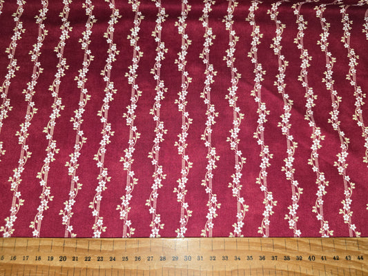 Forget Me Not My Love by Robyn Pandolph - Red Floral 100% Cotton - SSI Quilting Fabric 112cm width