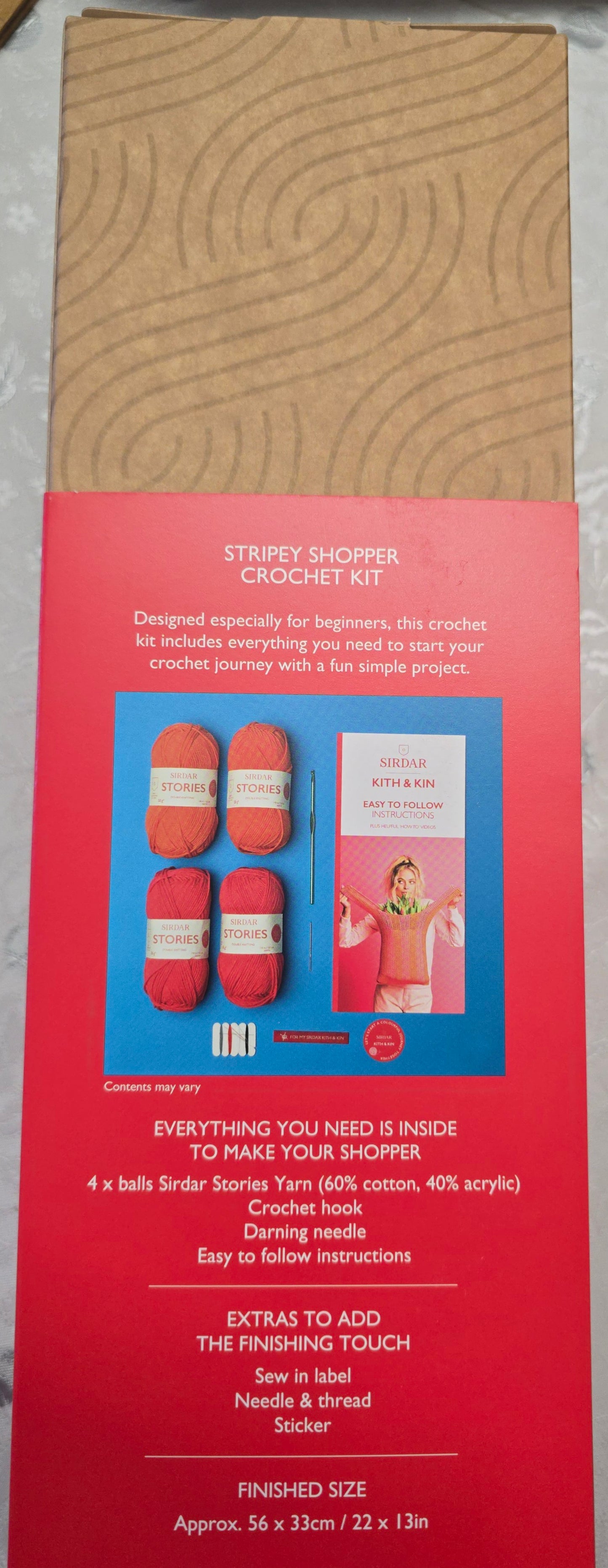 Sirdar Kith & Kin Stripey Shopper Crochet Kit - Beginner Friendly Bag Pattern