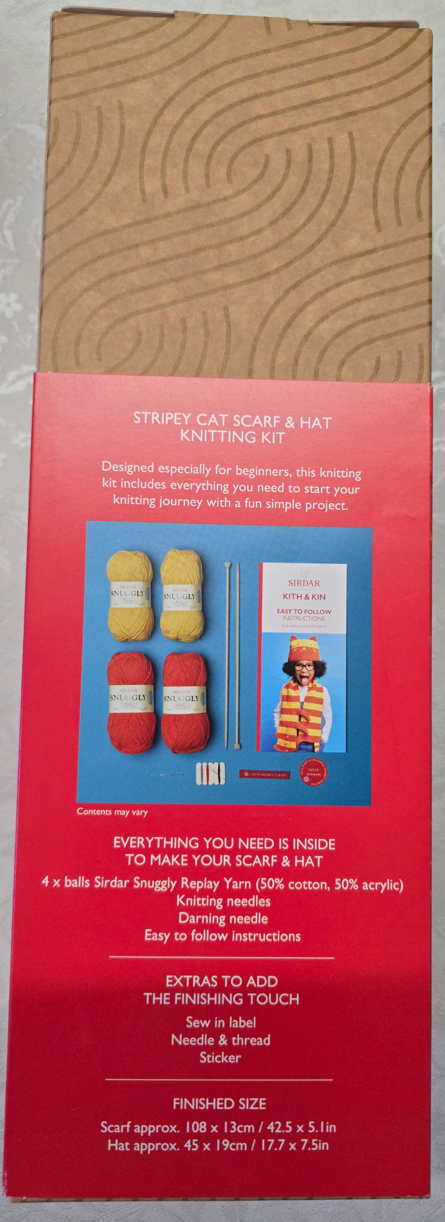 Sirdar Kith & Kin Stripey Cat Scarf & Hat Knitting Kit