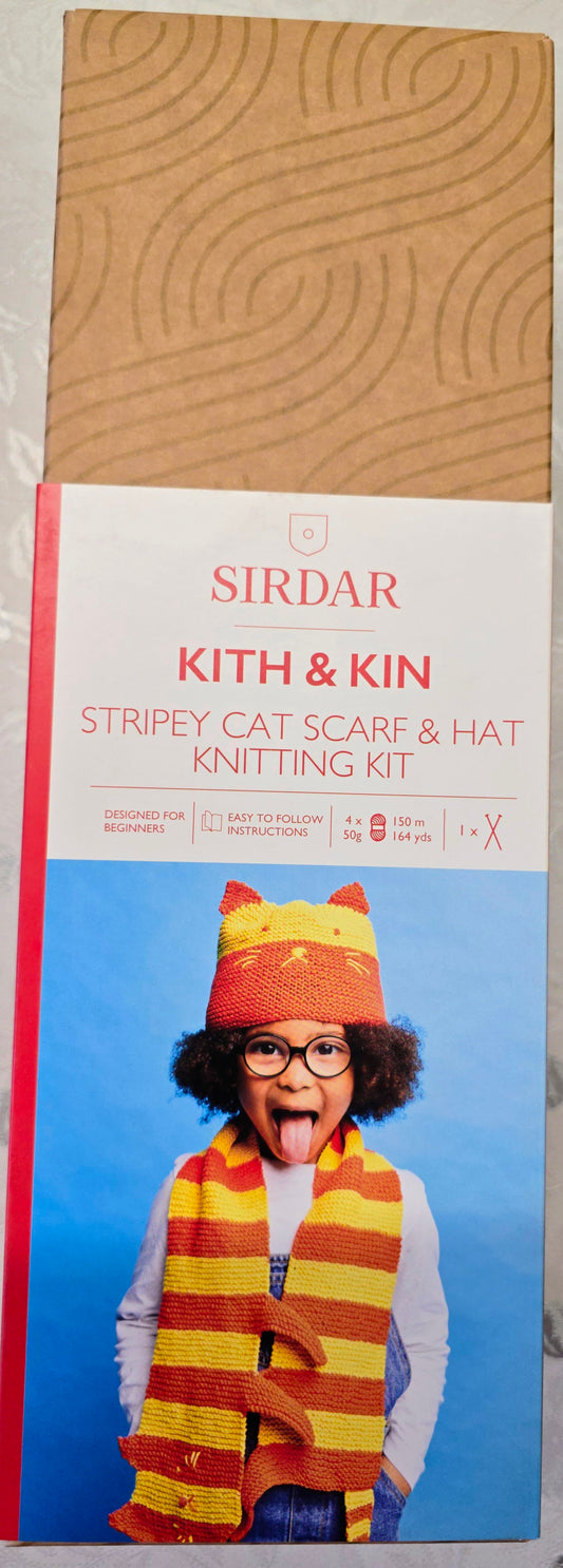 Sirdar Kith & Kin Stripey Cat Scarf & Hat Knitting Kit