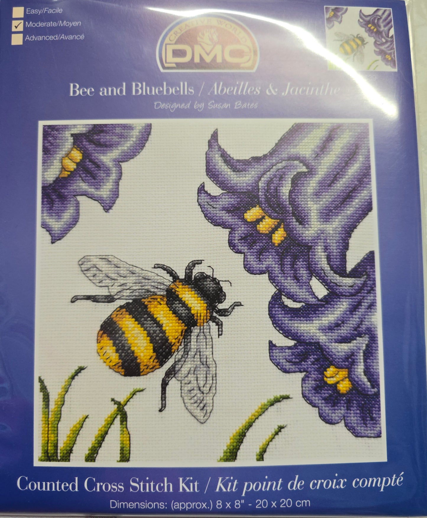 DMC Bees and Bluebells Cross Stitch Kit