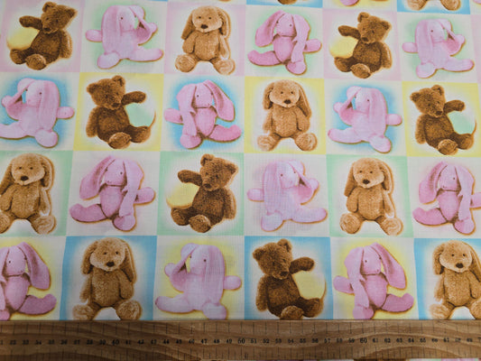 Henry Glass Sweet Beginnings Teddies Pink - 100% Quilting Cotton Fabric by Fresh Designs