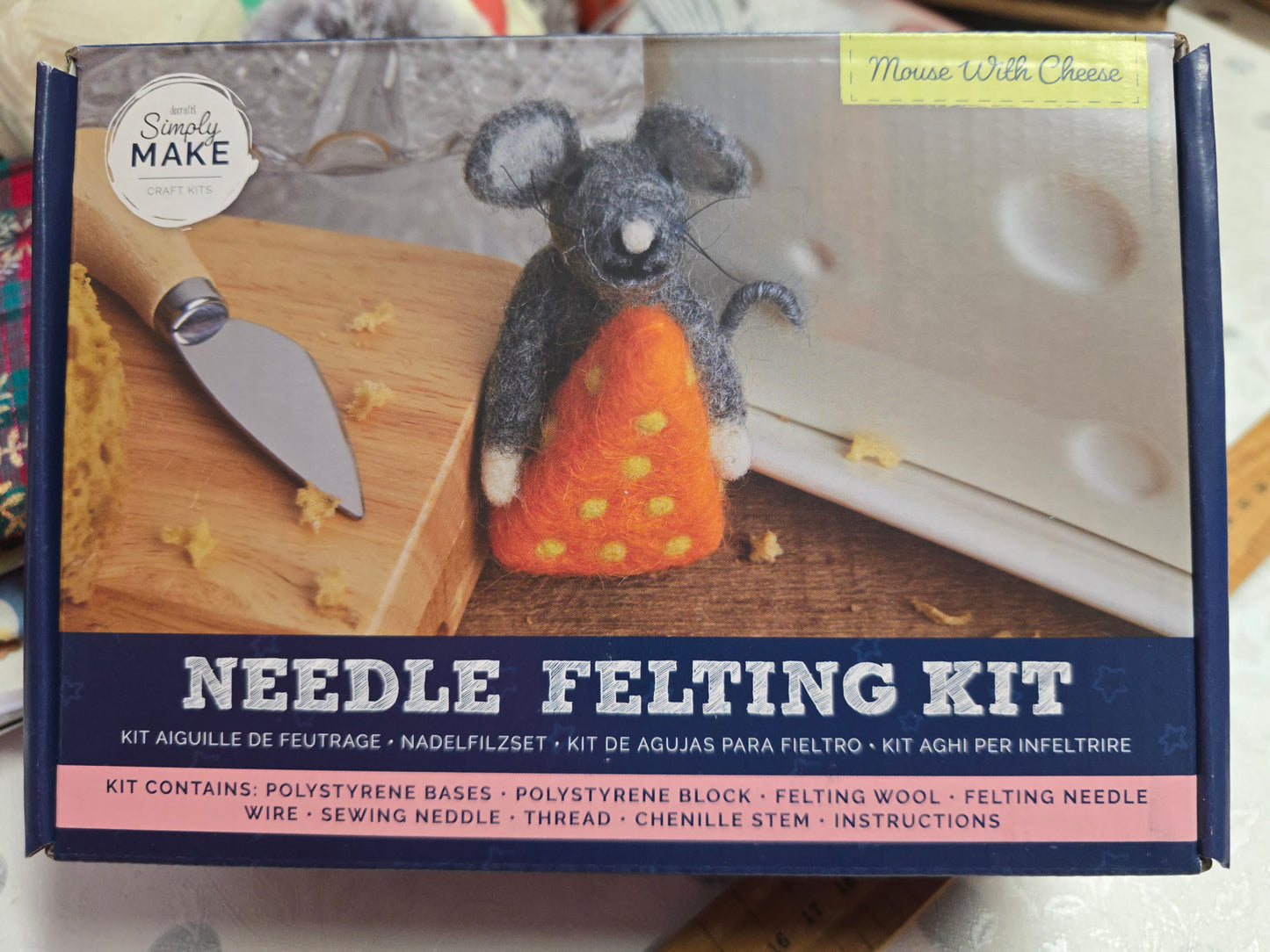 Docrafts Simply Make Mouse with Cheese Needle Felting Kit