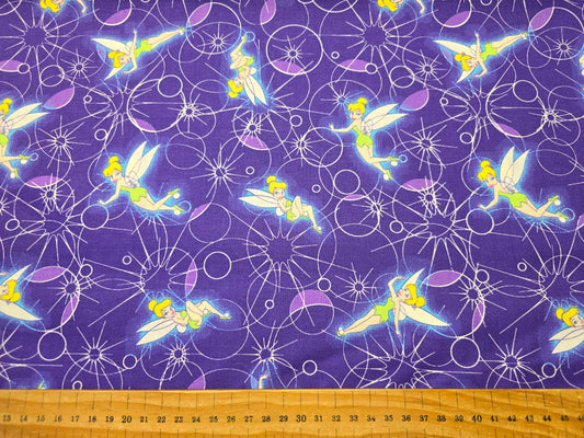 Springs Creative Disney Tinkerbell 100% Cotton Quilting Fabric - 112cm Wide