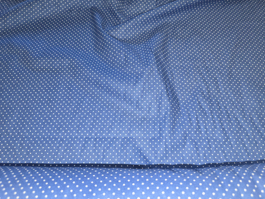 100% Cotton 2mm Dot Spot Blue Fabric - 140cm Wide - 3 metre Piece