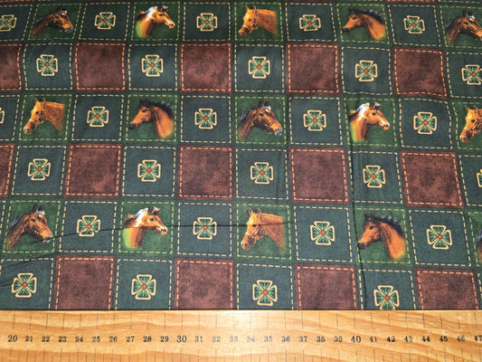 Springs Creative Horse Squares Noble Stature Wild Wings for LLC 100% Cotton Quilting Fabric - 112cm Width