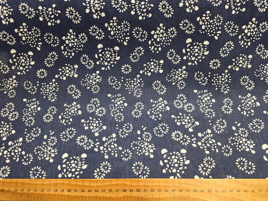 Cotton Mix Canvas - Navy Floral 150cm Width