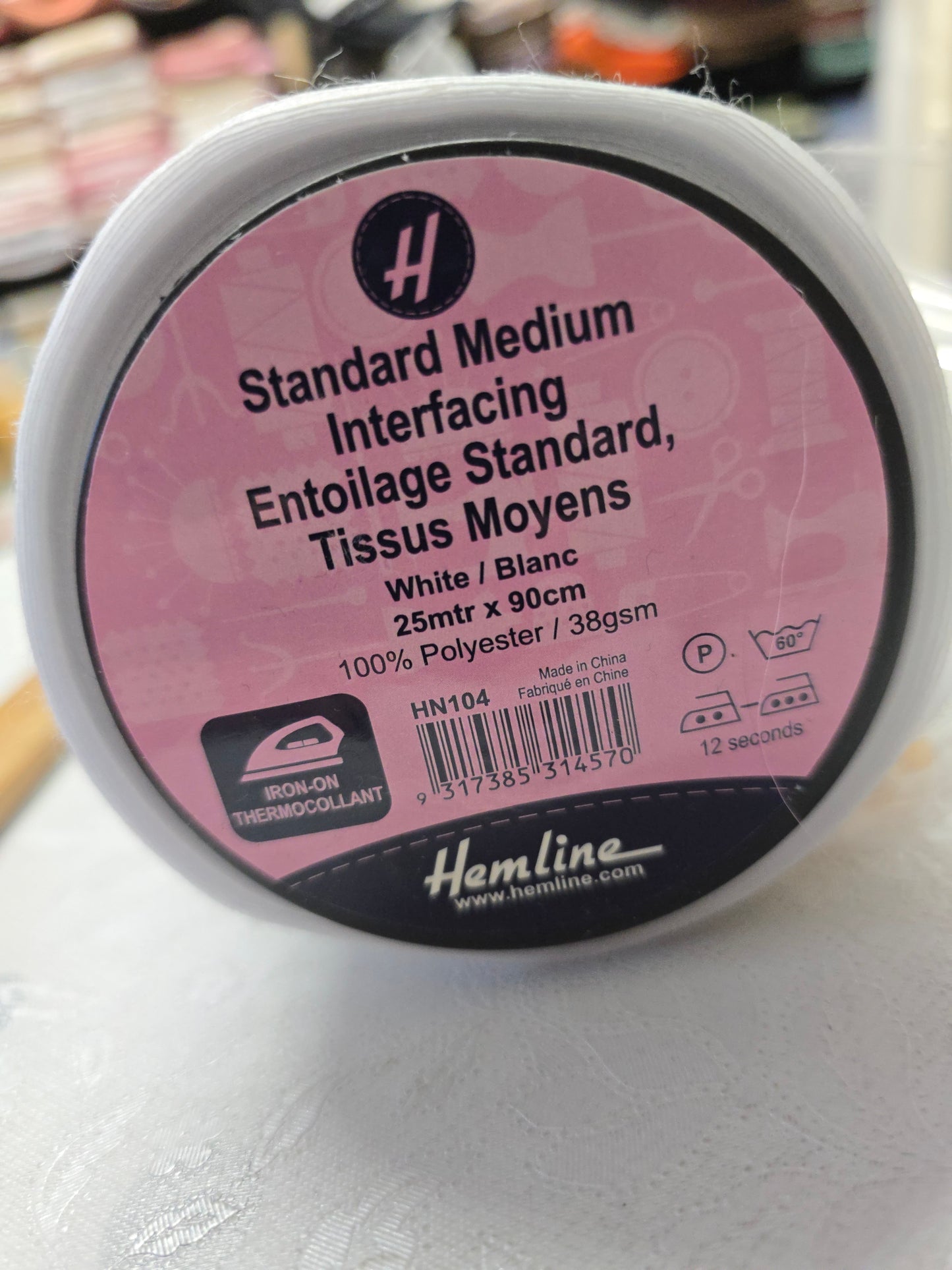 Hemline HN104 Medium Iron-On Interfacing - 90cm Width